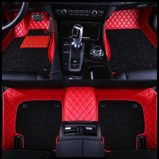 Custom Fit Car Floor Mats accessories interior ECO  Leather For Specific Car 5 Seats Full Set  Logo (Left and Rigt Hand Drive )