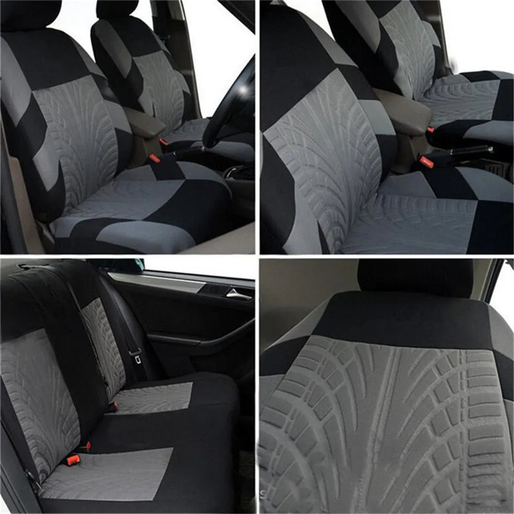 Car Seat Covers Full Set Premium Cloth Universal Fit Automotive Low Back Front Airbag Compatible Split Bench Rear Seat Washable