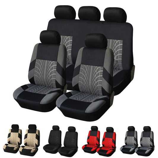 Car Seat Covers Full Set Premium Cloth Universal Fit Automotive Low Back Front Airbag Compatible Split Bench Rear Seat Washable
