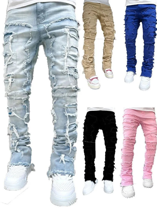 Heavy Jeans Men's Trousers  Low Rise Off-Road Atom Shredding