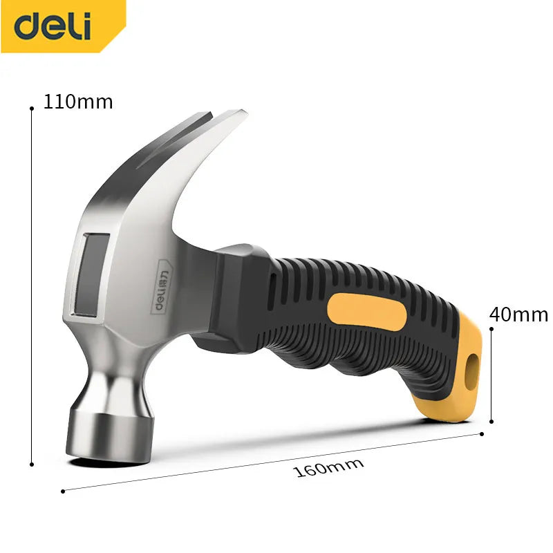Deli 160mm Multifunctional Mini Claw Hammer TBR Plastic Handle Lightweight Portable Woodworking Mace Window Breaker Hand Tool