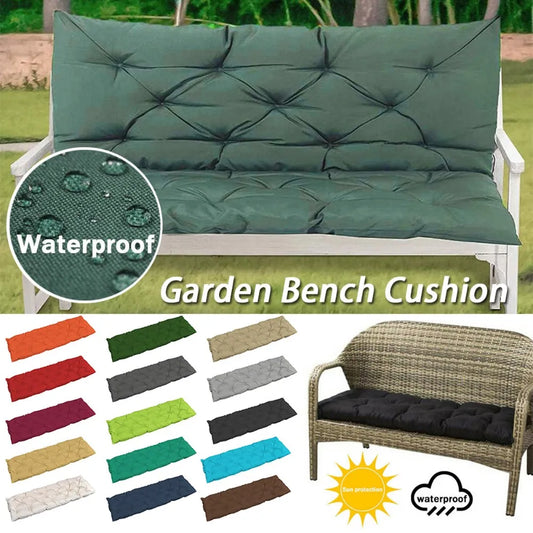 1PCS Thick 2/3 Seat Garden Bench Seat Cushion Backrest Soft Breathable Outdoor Waterproof Tatami Cushion Home Decor