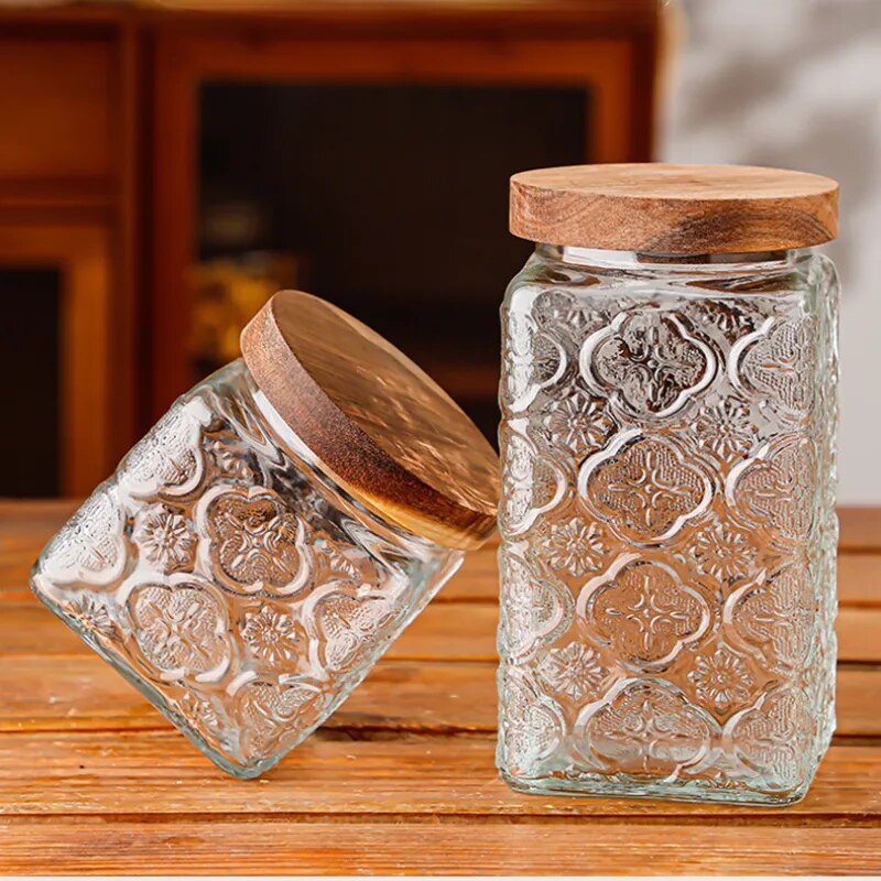 Airtight Containers for Food Glass Pots Airtight Lids Transparent Boxes for Storage Box Mason Jar Sealed glass jars with lids