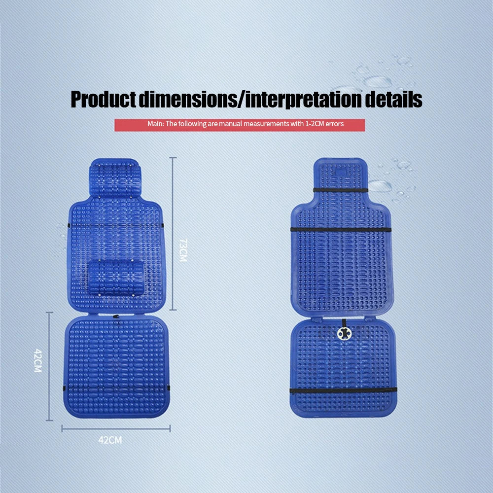 1/2PCS Universal Summer Car Seat Cool Cushion PVC Beaded Massage Automobile Chair Cover With Soft Waist Mat Breathable Durable