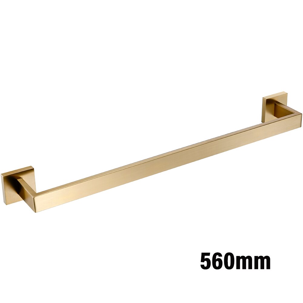 Luxury Gold Brushed Wall Mount Stainless Steel Clothe Hook Black Toilet Paper Holder Towel Bar Bathroom Decoration Accessories
