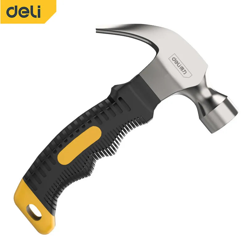 Deli 160mm Multifunctional Mini Claw Hammer TBR Plastic Handle Lightweight Portable Woodworking Mace Window Breaker Hand Tool