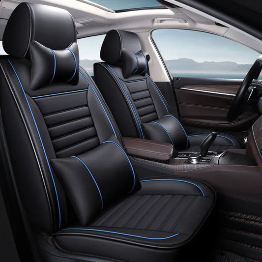 Fashion Universal Full Set Car Seat Cover For Opel Astra H VW Beetle Amarok Hyundai Kona IX35 Auto Leather Interior Accessories
