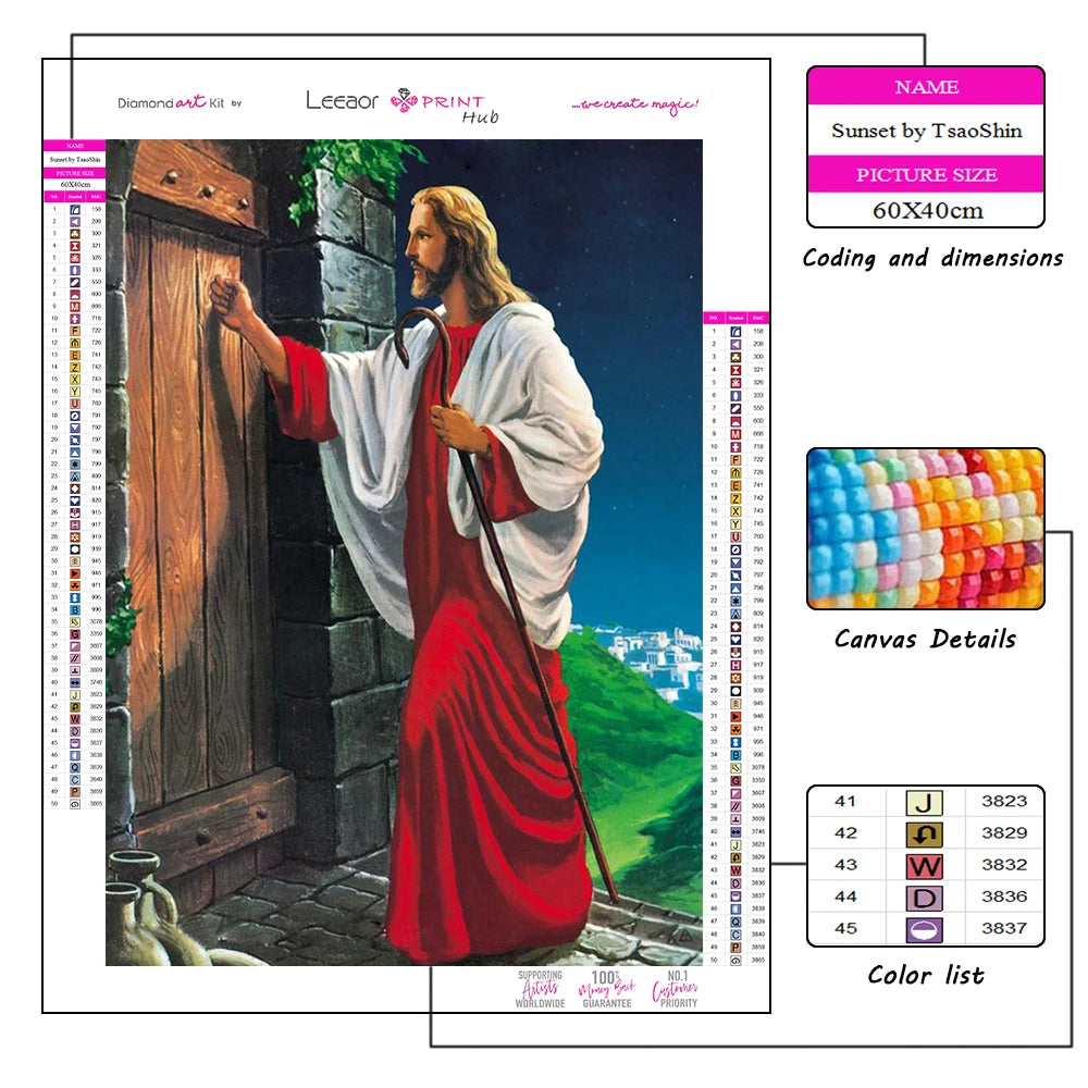 DIY Christian Diamond Painting New 2023 Mosaic Jesus Picture Full Crystal Handmade Home Wall Decor Gift Cross Embroidery Kit 5D