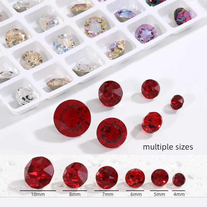 50pcs Crystal Stones Round Shape DIY Accessories Pointback Glass Strass 4mm Small Size Glue On Nails Rhinestones Crystal Rivoli