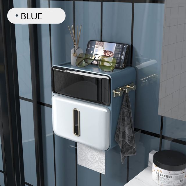 Paper Towel Toilet Paper Holder Waterproof Tissue Box Wall Mount Storage Shelf Rack Paper Storage Box Bathroom Accessories