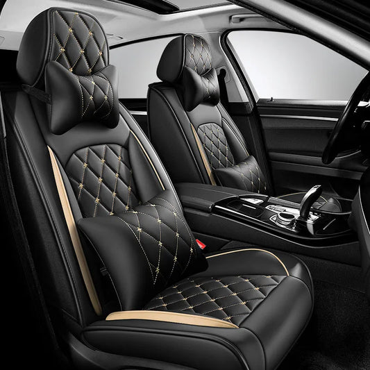 Leather Universal Full Car Seat Covers For Toyota Raize Yaris Cross Mazda CX7 Fiat Freemont  Auto Interior Accessories Cushion