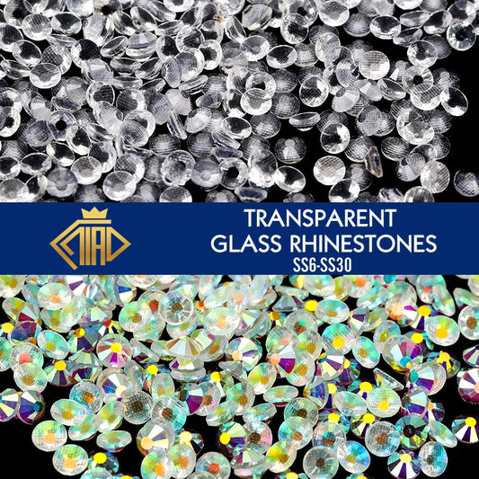 QIAO SS6-30 Hotfix Rhinestones Crystal Transparent Glitter Diamond Iron on Glass Stones Decorative Accessories for Garment Cloth