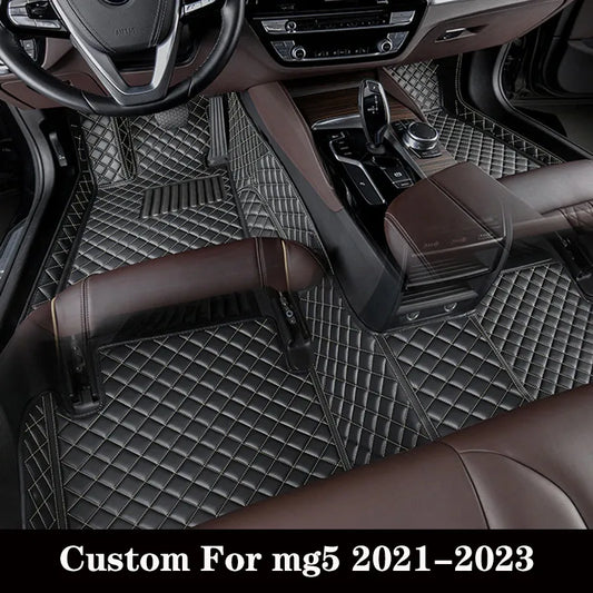 Custom Car Floor Mat For Mg5 2021 2022 2023 Waterproof Diamond Rug Non-Slip Foot Pad