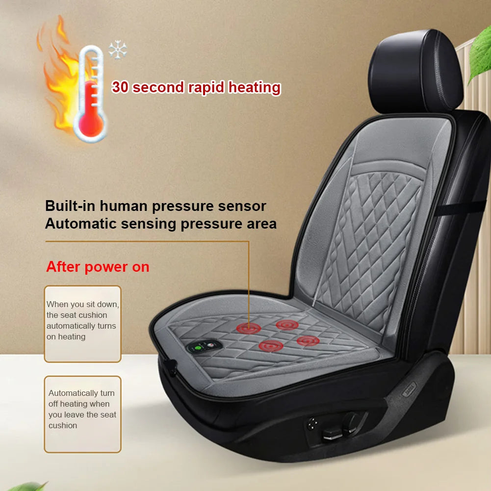 12-24V Heated Car Seat Cover 30s Fast Car Seat Heater Cloth Heated Car Seat Protector 30-45W Seat Heating Cover Car Seat