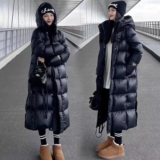 Winter Waterproof Hooded Warm Jacket Woman Black Long Parkas Basic Coat Female Winter Parkas Women Jacket LongOuterwear 2023 New