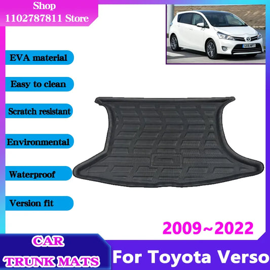 Car Trunk Mat for Toyota Verso AR20 2009~2022 5 Seat Waterproof Anti-Slip Storage Pad EVA Material Floor Liner Auto Accessories