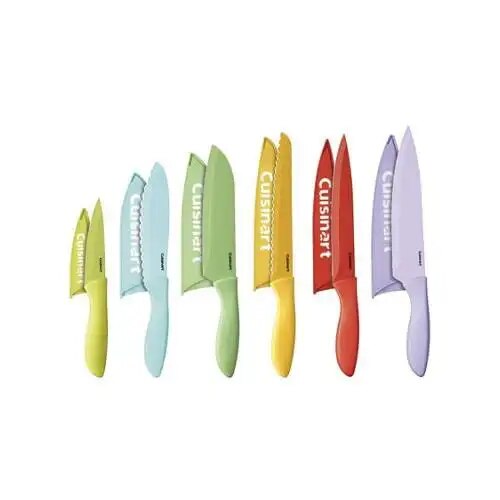 12pc Ceramic Coated Color Knife Set with Blade Guards