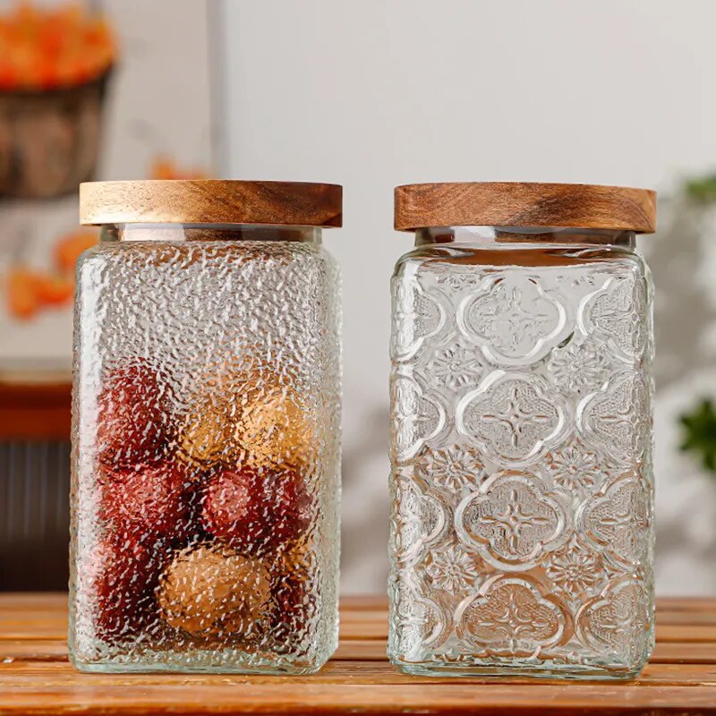 Airtight Containers for Food Glass Pots Airtight Lids Transparent Boxes for Storage Box Mason Jar Sealed glass jars with lids