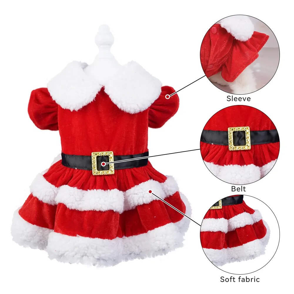 Christmas Dog Dresses For Small Dogs Clothes Summer Christmas Cosplay Cat Pet Dog Dress Fancy Princess Puppy Dress