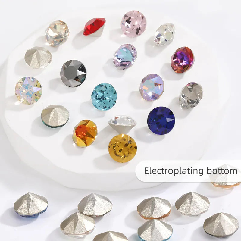 50pcs Crystal Stones Round Shape DIY Accessories Pointback Glass Strass 4mm Small Size Glue On Nails Rhinestones Crystal Rivoli