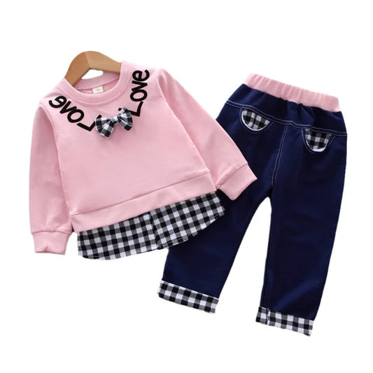 New Spring Autumn Baby Girls Clothes Suit Children T-Shirt Pants 2Pcs/Sets Toddler Casual Costume Infant Outfits Kids Tracksuits