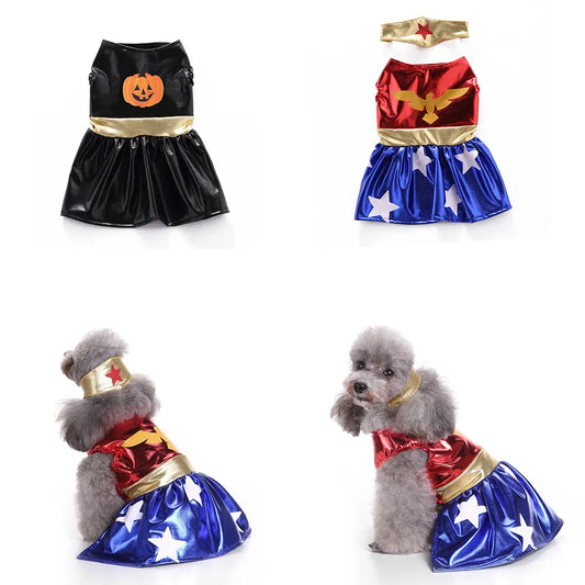 Halloween Pet Dog Dress Halloween Costumes Dress Pet Supplies Wizard Dog Costume Bat Skirt for Small Dogs Cat Puppy Chihuahua