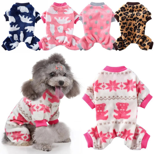 Pet Dog Clothes Jumpsuits Winter Warm Dog Pajamas Coat for Small Dogs Puppy Cat Chihuahua Pomeranian Clothing Accessories