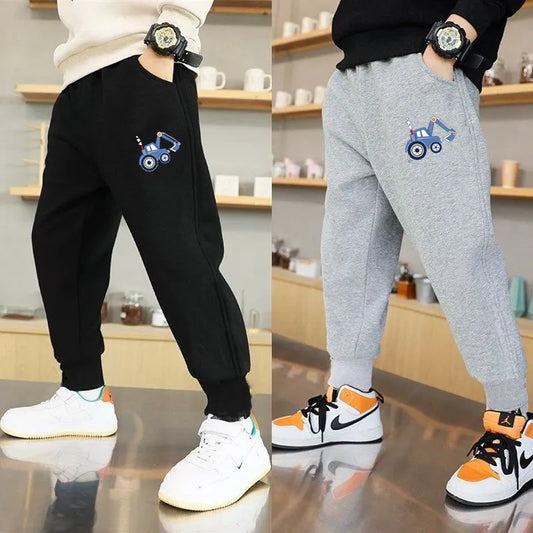 Cartoon Car Children Pants Boys Girls Sweatpants Trousers Cotton Sports Pant 3-14 Years Old Spring Autumn Track Pant For Boys