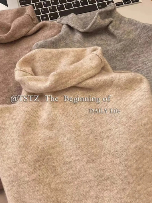 2023autumn and winter 100% pure cashmere women's turtleneck sweater