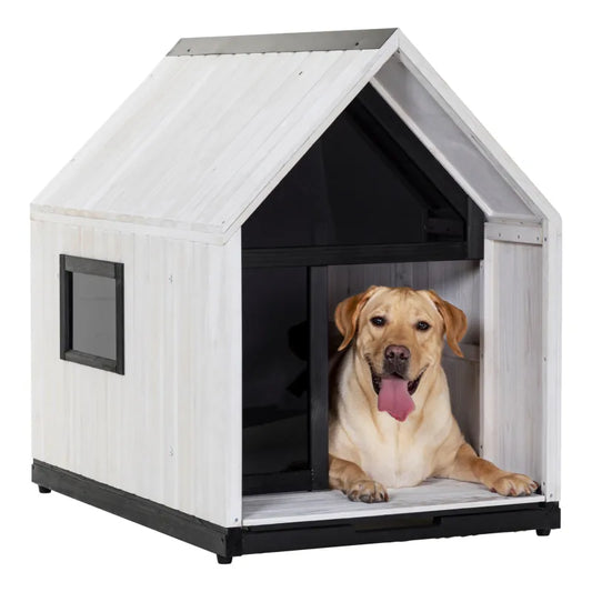 Outdoor Dog House, Sun Protection Weatherproof Dog Houses for Small Medium Large Sized with Slide Out Floor for Easy Cleaning