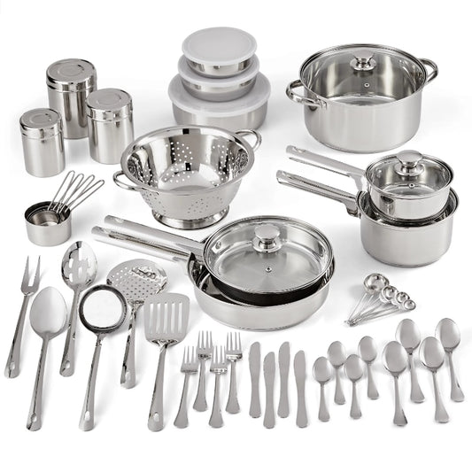 Mainstays 52PCS Stainless Steel Kitchen Combo Cookware Set - youronestopstore23