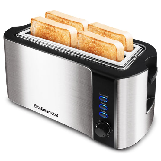 toasterPlatinum Stainless Steel 4 Slice Long Slot Toaster - youronestopstore23