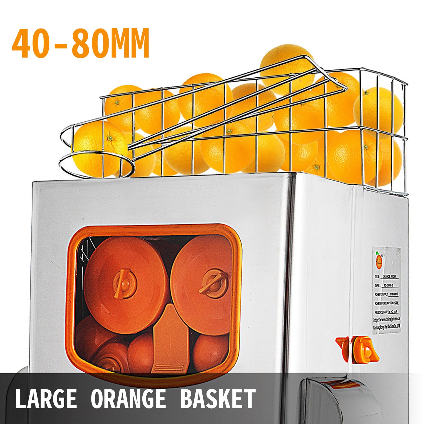 VEVOR 120W Electric Orange Juicer Extractors 22-30Pcs/Min Auto Commercial Fresh Juice Press Blender Exprimidor Citrus Squeezer - youronestopstore23