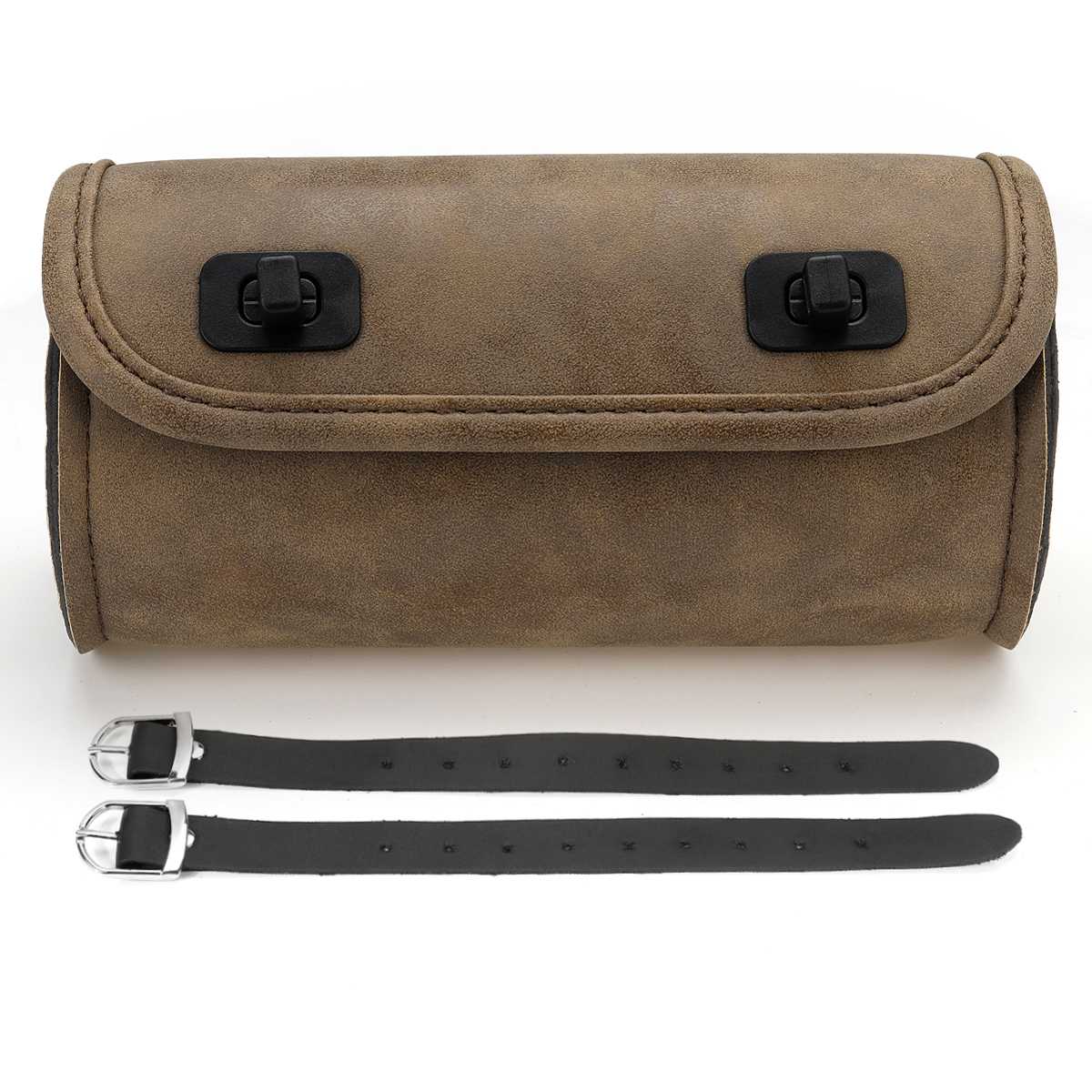 Vintage Black/Brown Motorcycle Saddle Bags PU Leather Side Tool Tail Bag Luggage Storage Pouch Universal Motorcycle Saddle Bags - youronestopstore23