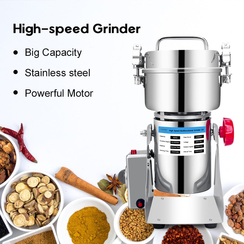 2500G/1000G/800G Food Herb Coffee Grinder Grain Spices Mill Medicine Wheat Dry Food Mixer Chopper - youronestopstore23