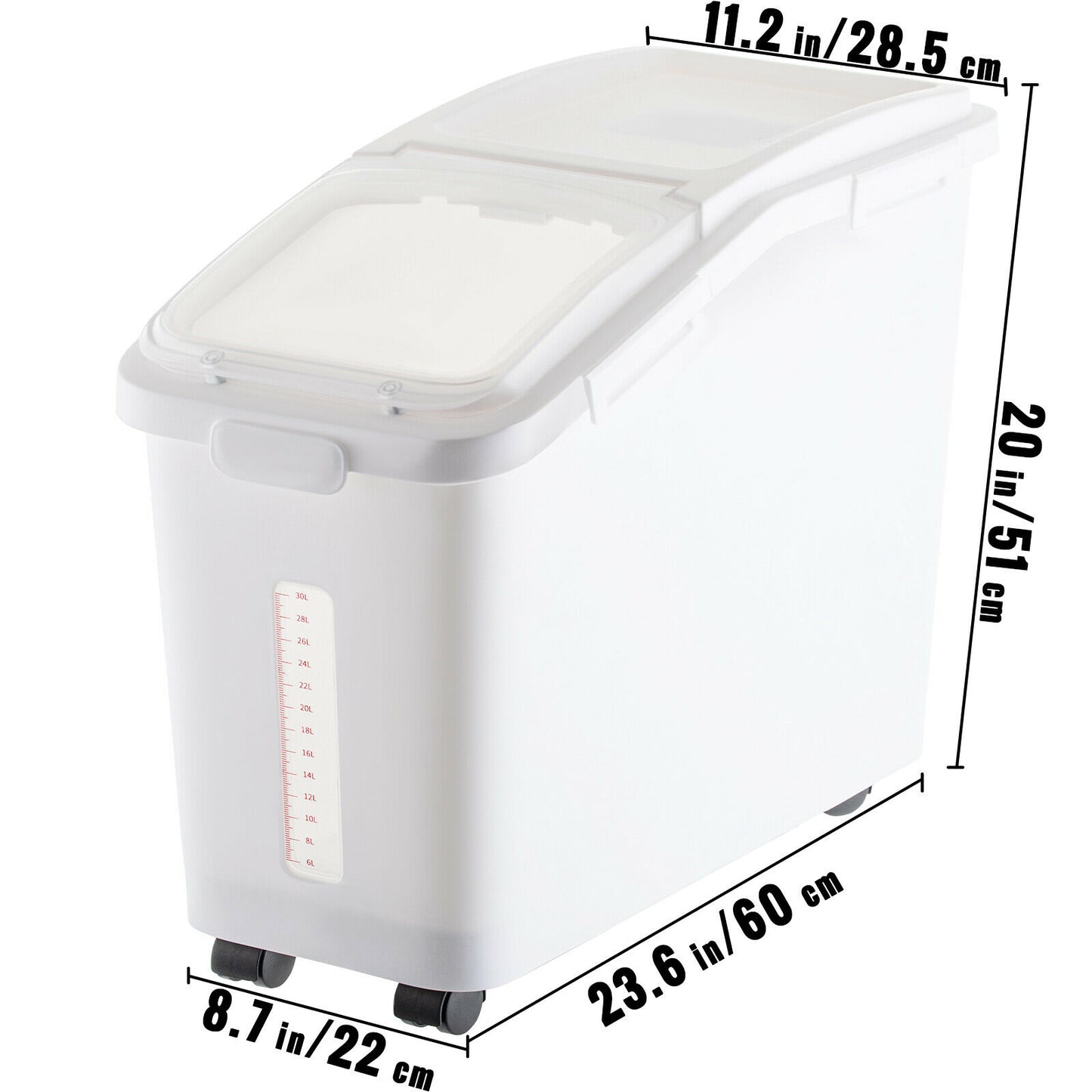 VEVOR Multi-Size Dry Ingredient Storage Bin with Shovel Caster Dustproof Healthy Soybeans Restaurant Kitchen Commercial Home Use - youronestopstore23