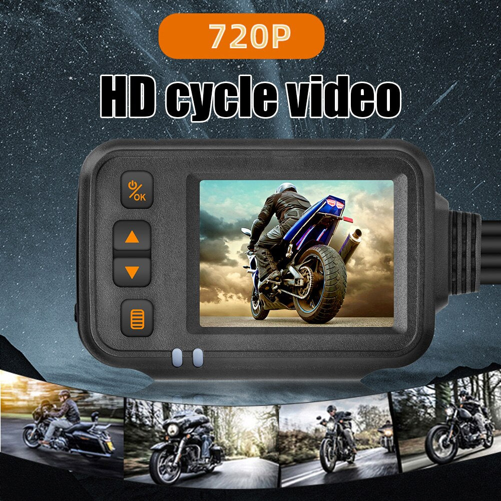 SE30 Waterproof 1080P Motorcycle Dash Cam 2 inch Display Front + Rear Dual Channel Motorbike DVR System+G Sensor Parking Monitor - youronestopstore23