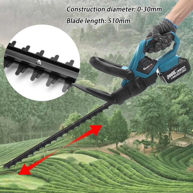 1400W 388VF Cordless Grass Hedge Trimmer for Makita 18V Battery Electric Hedge Trimmer Pruning Shears Grass Trimmer Garden Tools - youronestopstore23