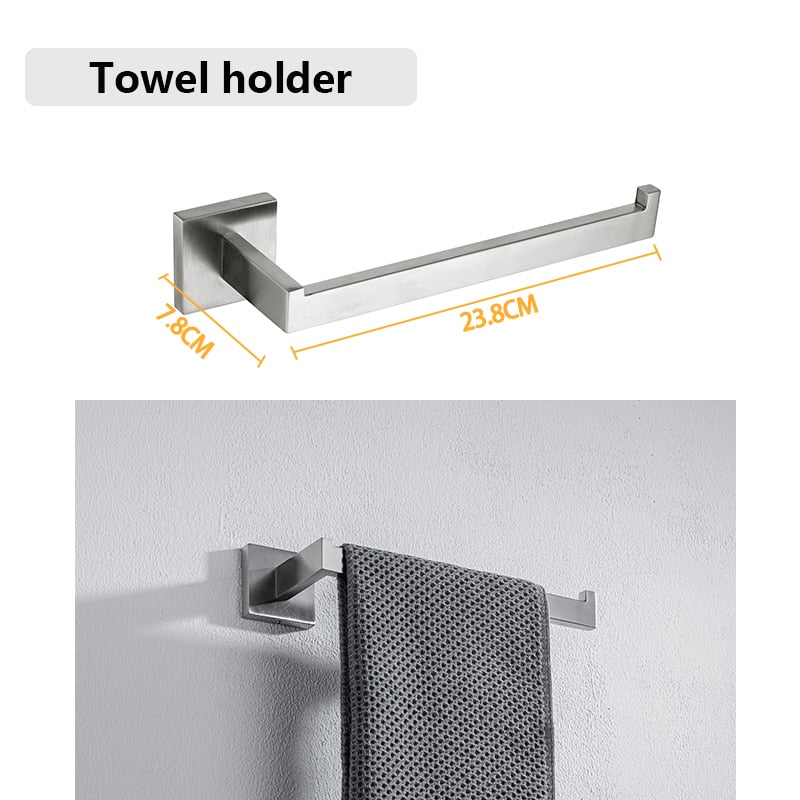Bathroom Hardware Set Bathroom Accessories Black Robe Hook Towel Rail Bar Rack Bar Shelf Tissue Paper Holder Toothbrush Holder