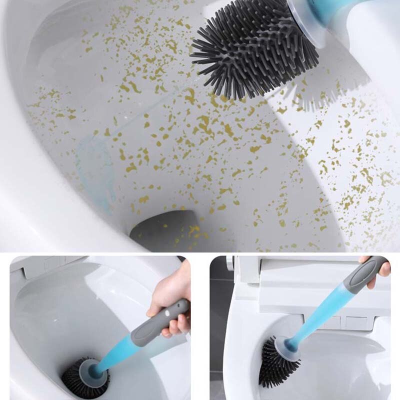 Silicone Toilet Brush For WC Accessories Add Detergent Toilet Brush Wall-Mounted Cleaning Tools Home Bathroom Accessories Sets