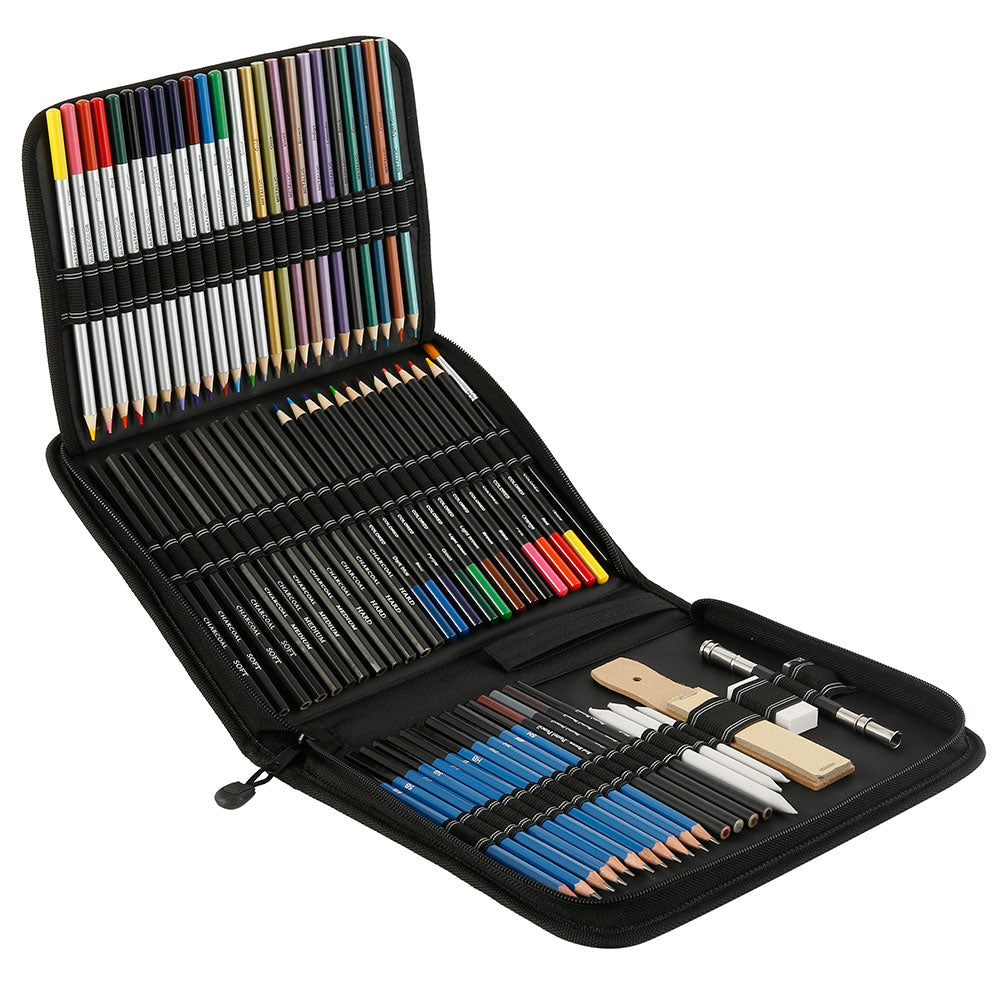 72pcs Color Sketch Pencils Set Drawing Painting Sketch Kit Watercolor Metallic Oil Pencil Artist Beginner Student Art Supplies - youronestopstore23