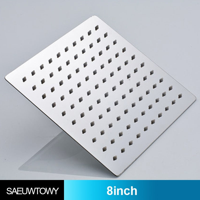 Ultra-thin Free Shipping Bathroom Accessories Slim 8 "/ 10" / 12 "/ 16" / 20 "Square 304 Stainless Steel Rain Shower Chrome