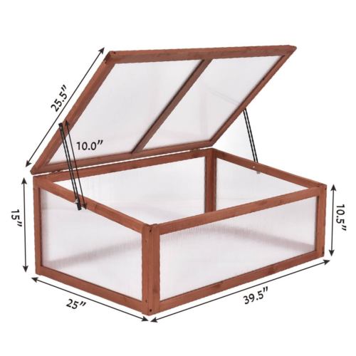 Costway Garden Portable Wooden Green House Cold Frame Raised Plants Bed Protection GT3567 - youronestopstore23