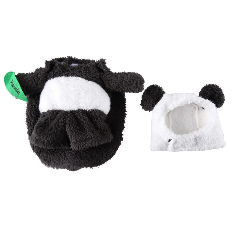 Soft Halloween Panda Hat Caps Cute Clothes Set Autumn Winter Warm Pet Products Christmas Panda Puppy Dog Clothes Accessories