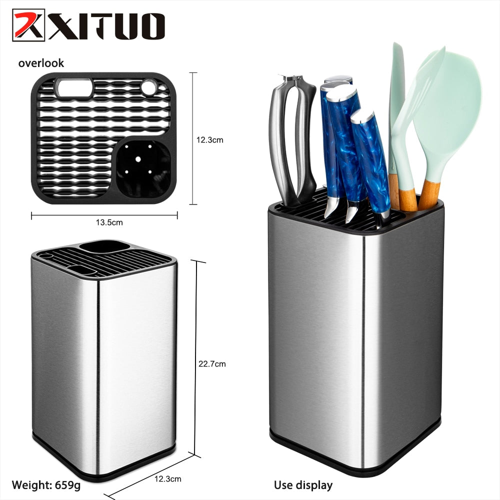 XITUO Stainless Steel Knife Holder High Quality Fashion Storage Tool Damascus Chef Knife Meat Knife Multi-tool Kitchen Holder - youronestopstore23