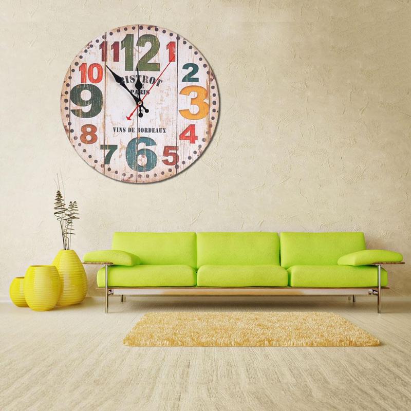 30cm Retro Circle Wall Decoration Watch Vintage Home Decoration Wall Clock Diameter For Kitchen Wall Art Large Wall Clock - youronestopstore23