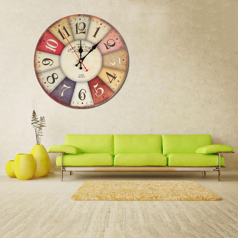 30cm Retro Circle Wall Decoration Watch Vintage Home Decoration Wall Clock Diameter For Kitchen Wall Art Large Wall Clock - youronestopstore23