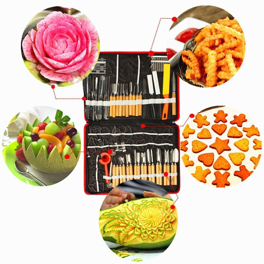 80pcs/set Fruit Vegetable Food Carrot Cucumber Potato Spiral Slicer Carving Knife Kitchen Cutter Tool Shred Device Cake Egg Mold - youronestopstore23