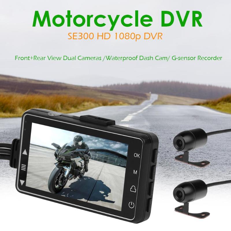 SE300 3.0 Inch Motorcycle Dash Cam DVR 1080P Front+Rear View Camera Mirrior Motorcycle Dashcam Video Recorder - youronestopstore23