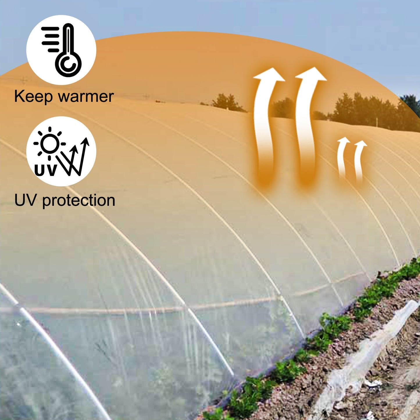 VEVOR Agricultural Greenhouse Film Clear Plastic Farm Crops Vegetable Cover UV Resistant Polyethylene Covering Plants Flowers - youronestopstore23